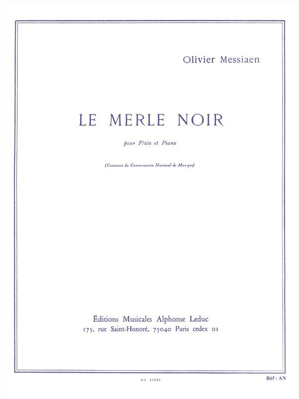 Le Merle Noir (Flute and Piano)