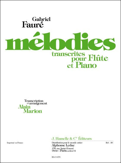 Melodies Transcribed for Flute and Piano Volume 1