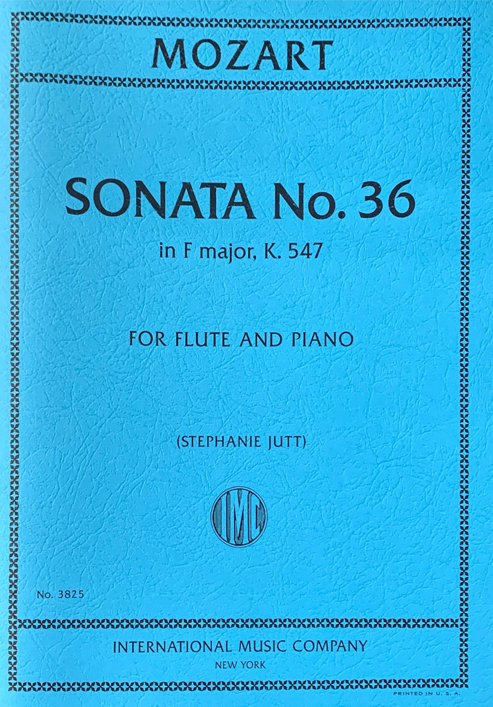 Sonata No. 36 in F major, K. 547 (Flute and Piano)