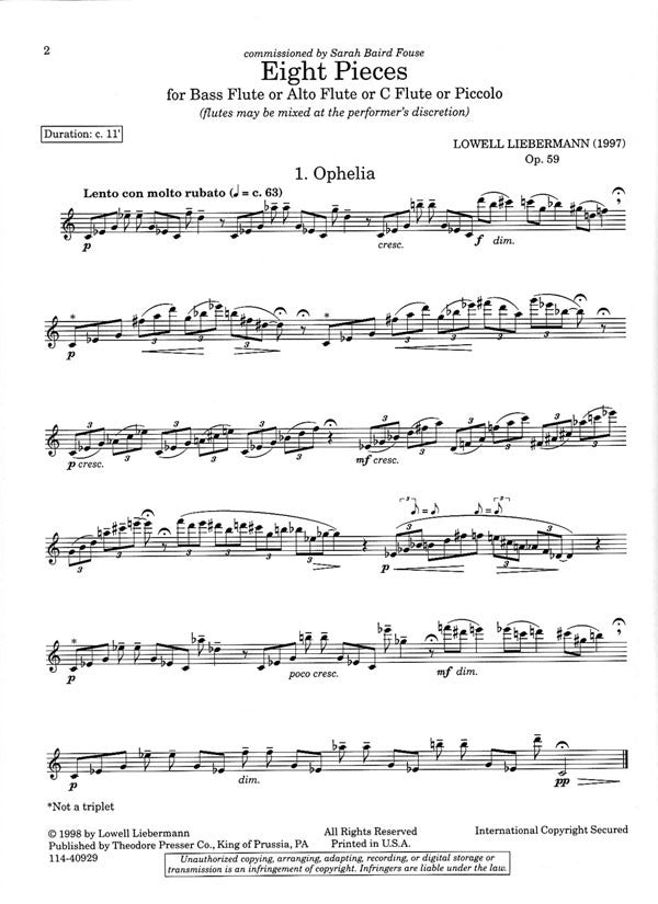 Eight Pieces, Op. 59 (Flute Alone)