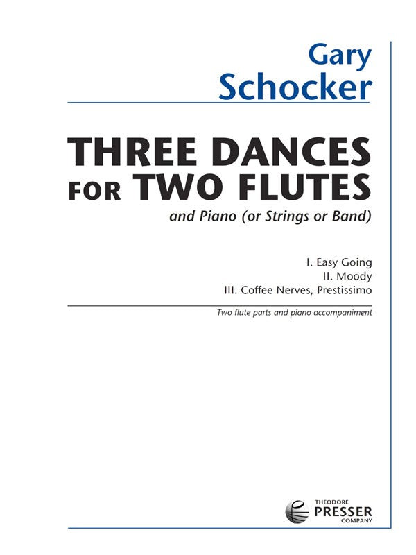 Three Dances for Two Flutes and Piano