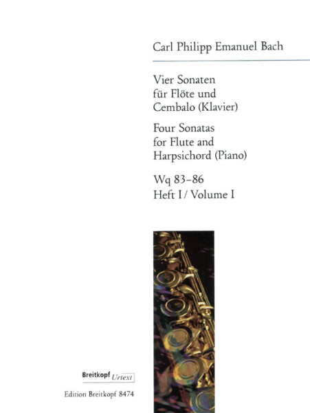 4 Sonatas (Wq. 83 - Wq. 86), Volume 1 (Flute and Piano)