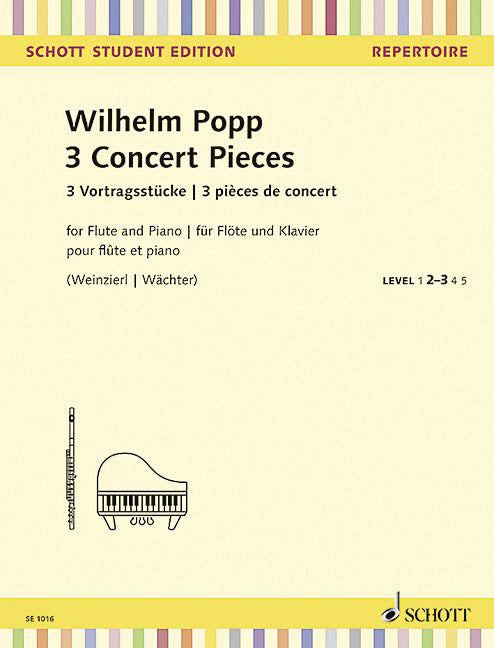 3 Concert Pieces - Schott Student Edition Repertoire Level 2-3 (Flute and Piano)