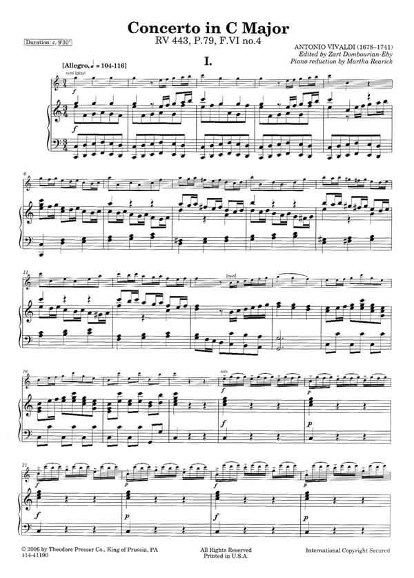 Three Concertos for Piccolo (Piccolo and Piano)