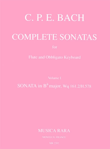 Complete Sonatas for Flute and Keyboard; Vol. 1 - Sonata in B-flat major, Wq 161.2 (Flute and Piano)