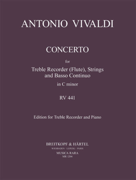 Flute Concerto in C minor, RV 441 (Flute and Piano)