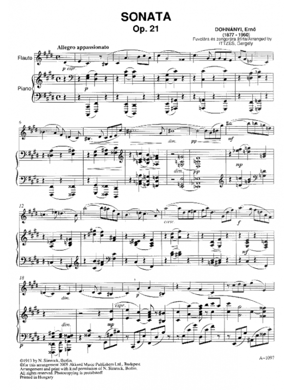 Sonata op. 21 (Flute and Piano)