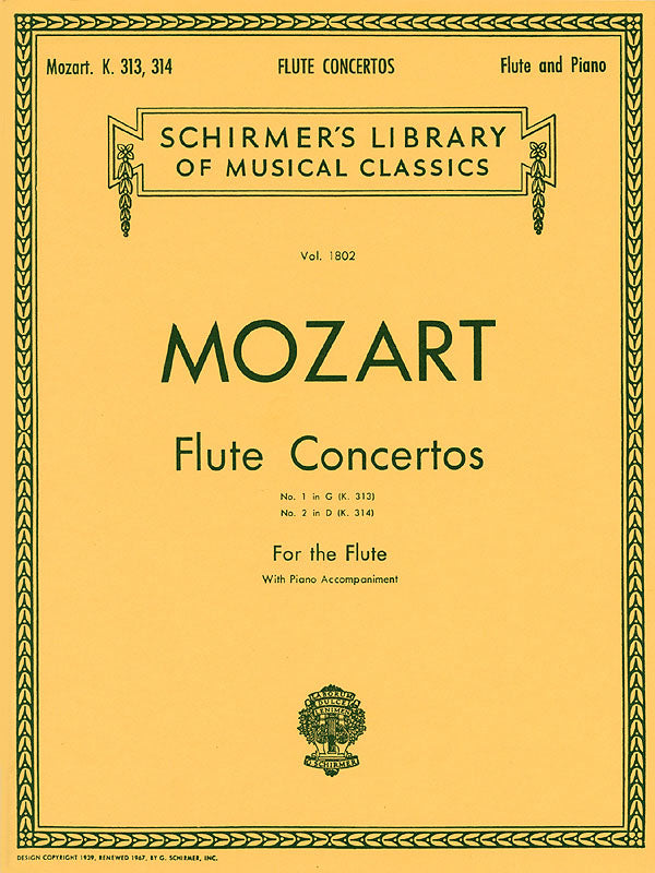 Concerto No. 1 in G Major, K313 & No. 2 in D Major, K314 (Flute and Piano)