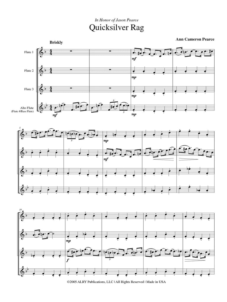 Quicksilver Rag (Flute Choir)