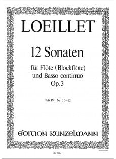 Flute Sonatas (12), Op. 3 - Volume 4, Nos 10-12 (Flute and Piano)
