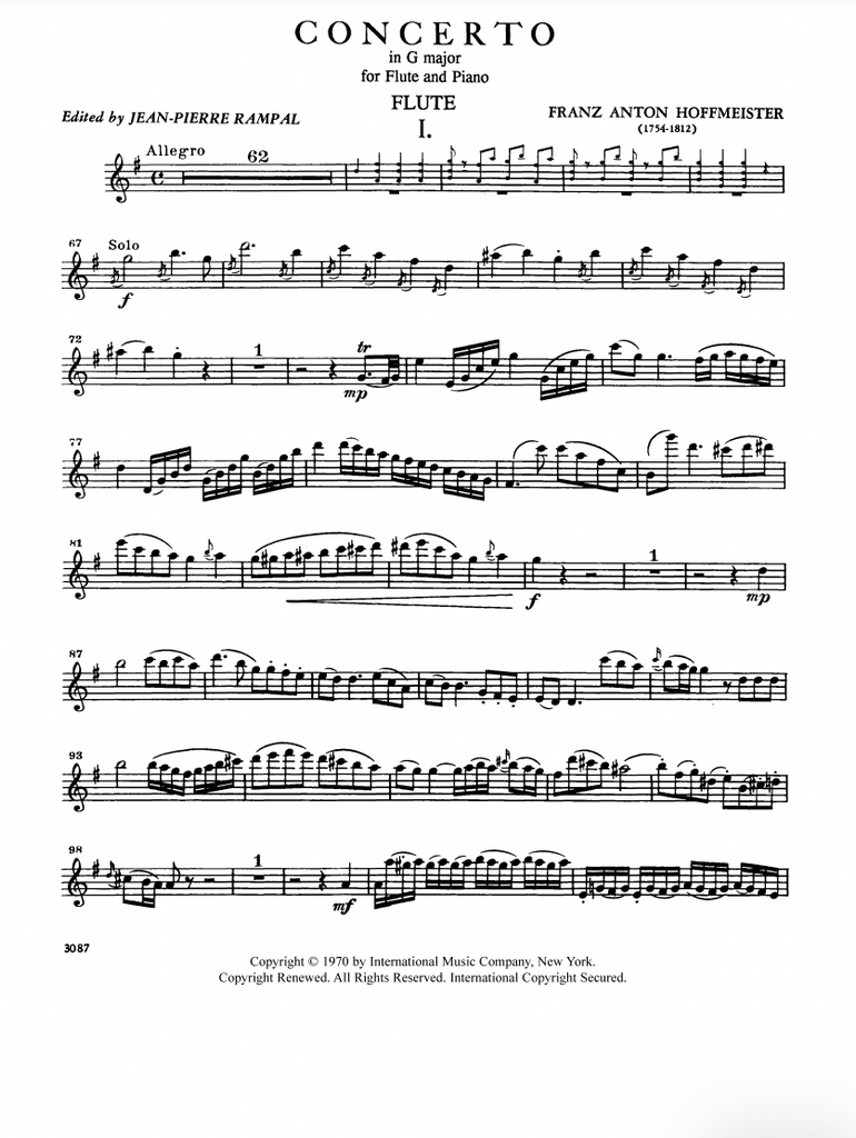Concerto No. 8 in G major (Flute and Piano)