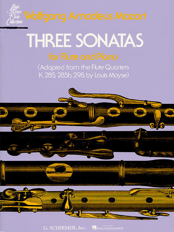 3 Sonatas (Adapted from the Flute Quartets) (Flute and Piano)