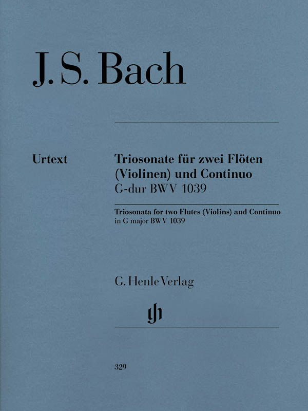 Trio Sonata in G Major, BWV 1039 - Urtext (Two Flutes and Piano)