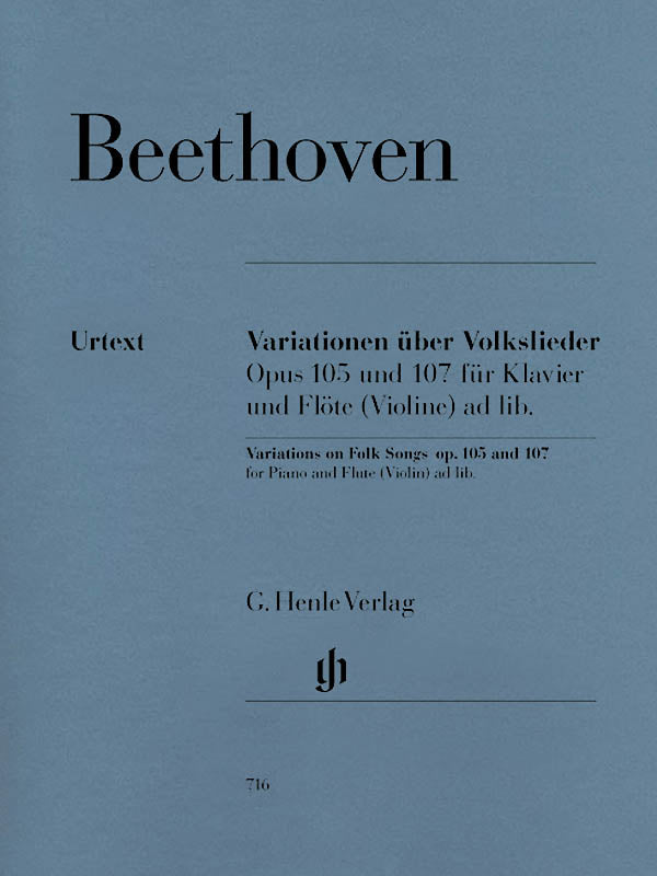 Variations on Folk Songs, Op. 105 and 107 (Flute and Piano)