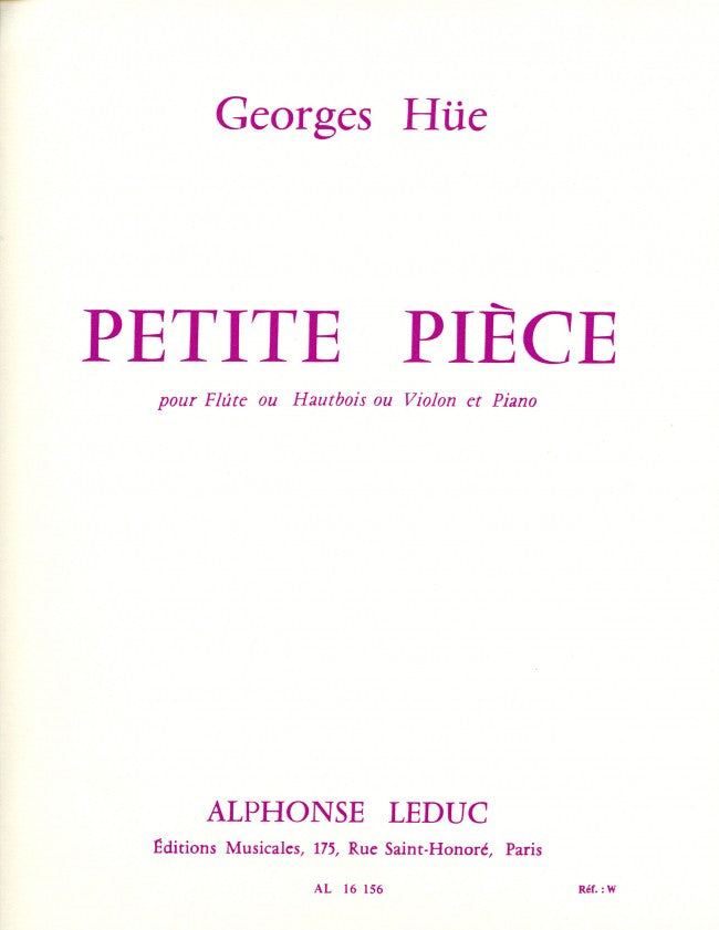 Petite Pièce in G major (Flute and Piano)