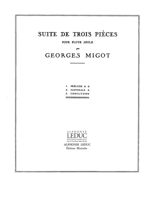 Suite de Trois Pieces (Flute Alone)