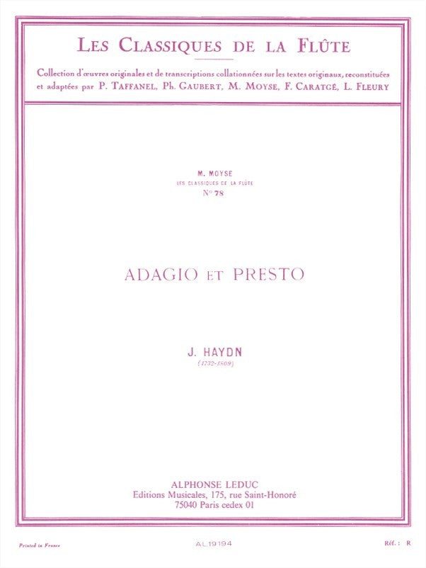 Adagio et Presto (Classiques No.78) (Flute and Piano)