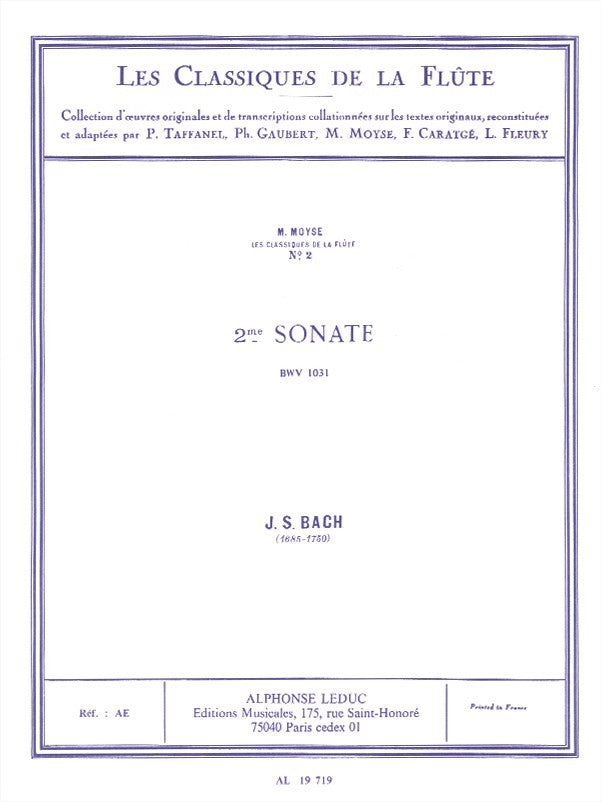 Sonata No. 2 in E-Flat Major, BWV 1031 (Flute and Piano)