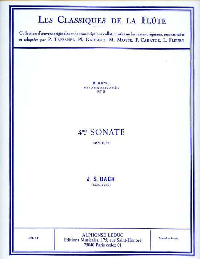Sonata No. 4 in C Major, BWV 1033 (Flute and Piano)