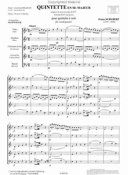 Quintette En Sib Majeur (Woodwind Quintet)