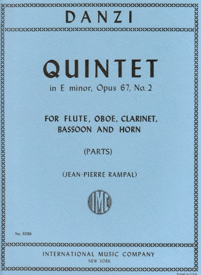 Quintet in E Minor Op. 67 No. 2, Parts Only (Woodwind Quintet)