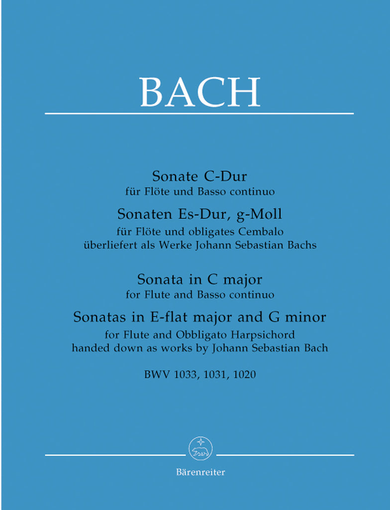 Flute Sonatas (3), BWV 1033, 1031, 1020 (Flute and Piano)
