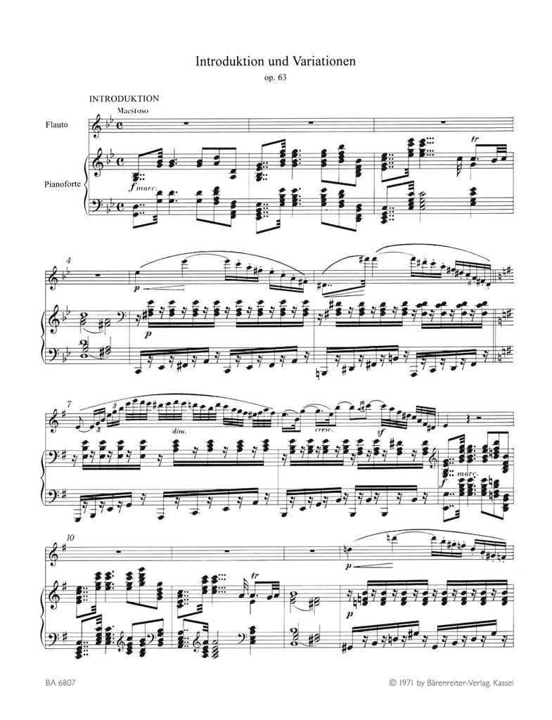 Introduction and Variation on a Theme by Carl Maria von Weber’s ’Euryanthe’ op. 63 (Flute and Piano)