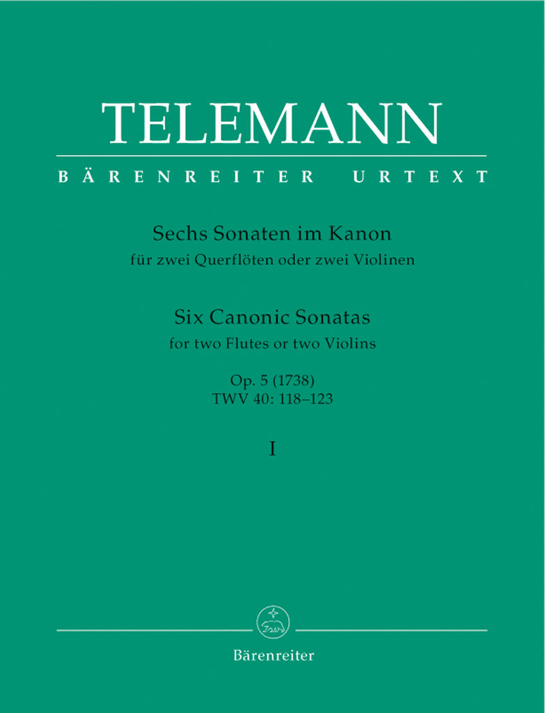 Six Canonic Sonatas Volume 1, TWV 40: 118-120 (Two Flutes)