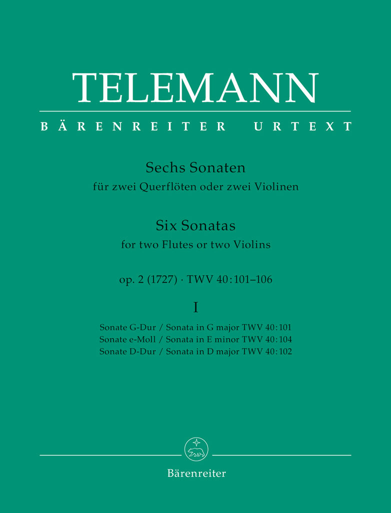 Six Sonatas Volume 1, TWV 40:101, 102, 104 (Two Flutes)