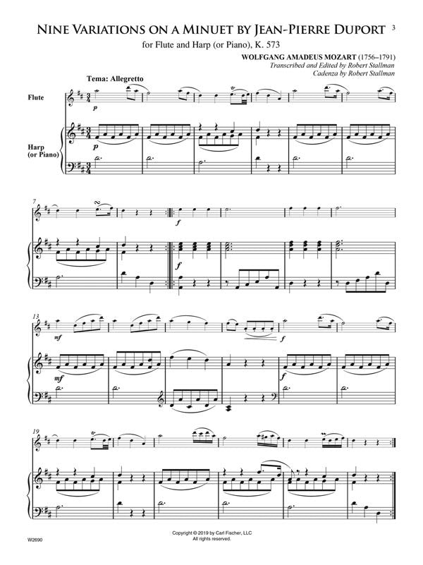 Mozart, Duport Variations in D, K. 573 (Flute and Harp)