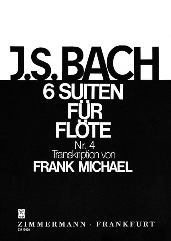 Six Suites, Volume 4 - BWV 1010 Suite in E-Flat Major (Flute Alone)